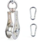 Pulley Wheel color river Stainless Steel Block 360 Rotating Silver-0