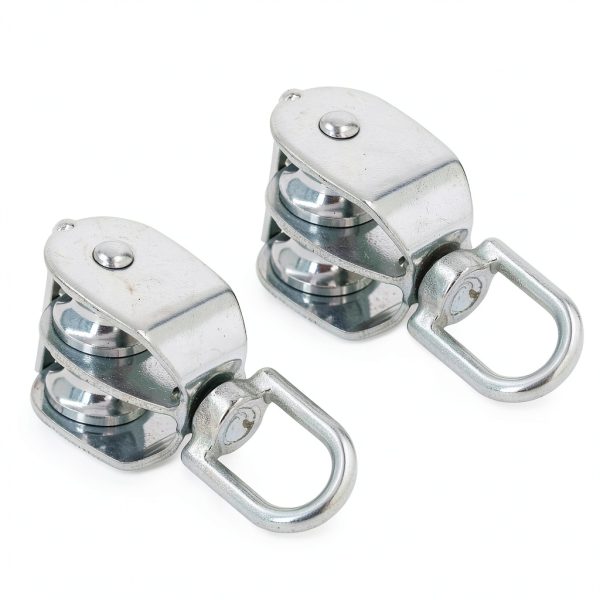 M20 Double Pulley Block 2pcs Boxwizard 304 Stainless Steel 360° Spin-8