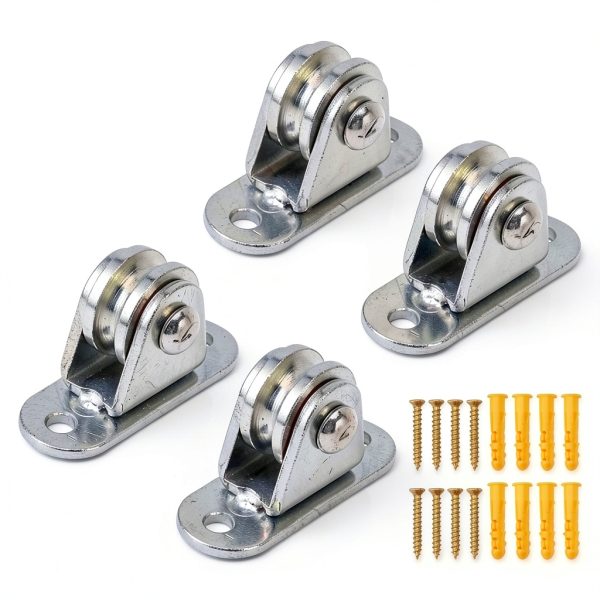 Small Pulley Block Serlium 4-Pack Mini Duplex Stainless Steel-0