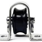 Prolinemax 4 Pc Marine Stainless Steel T304 1/4" Surface Mount Pulley Block Nylon Sheave-0