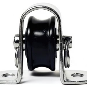 Prolinemax 4 Pc Marine Stainless Steel T304 1/4" Surface Mount Pulley Block Nylon Sheave-0