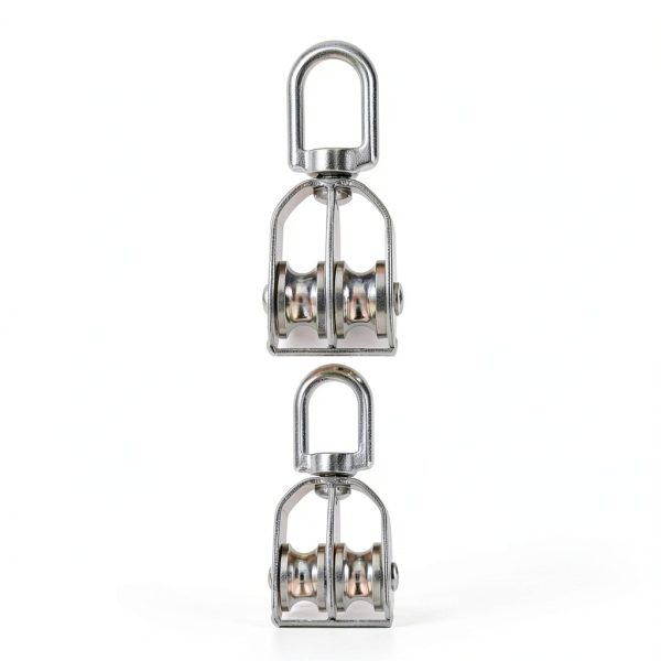 M20 Double Pulley Block 2pcs Boxwizard 304 Stainless Steel 360° Spin-6