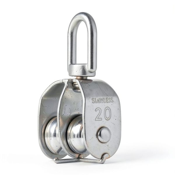 M20 Double Pulley Block 2pcs Boxwizard 304 Stainless Steel 360° Spin-2