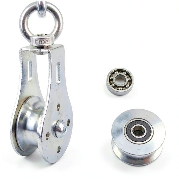 Pulley Wheel color river Stainless Steel Block 360 Rotating Silver-3