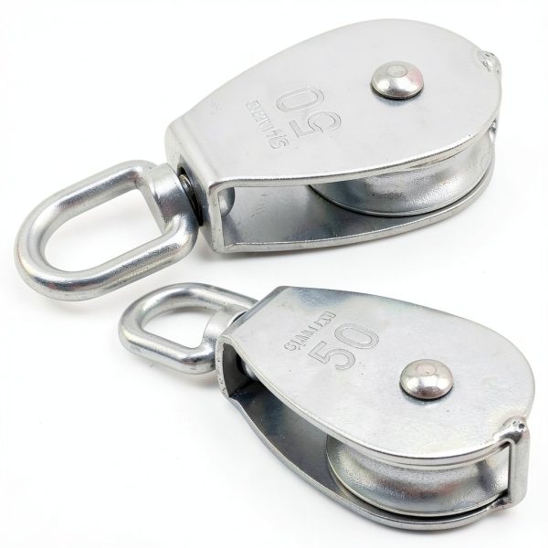 LIDSCURA M50 Stainless Steel Single Pulley Block – 800lb Swivel Hook-6