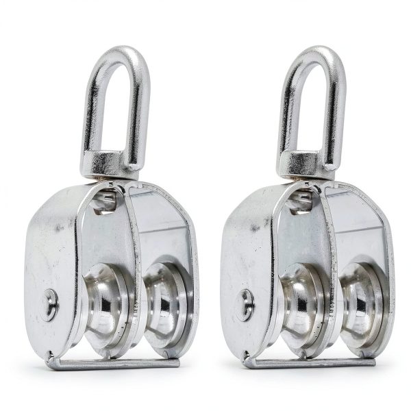 M20 Double Pulley Block 2pcs Boxwizard 304 Stainless Steel 360° Spin-7