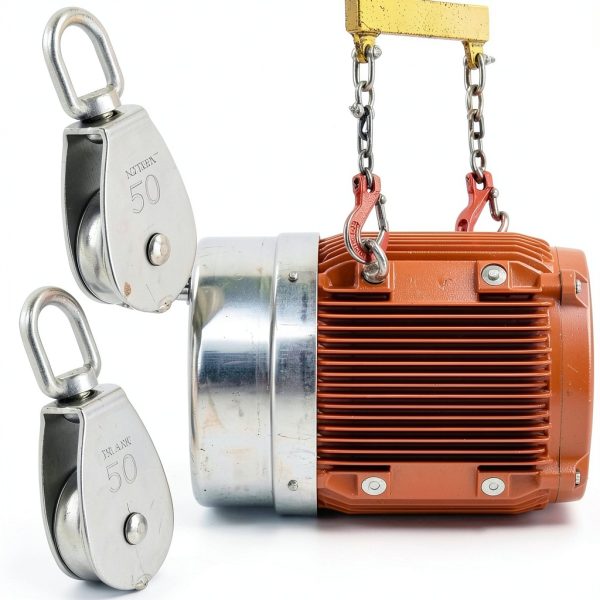LIDSCURA M50 Stainless Steel Single Pulley Block – 800lb Swivel Hook-4