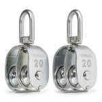 M20 Double Pulley Block 2pcs Boxwizard 304 Stainless Steel 360° Spin-0