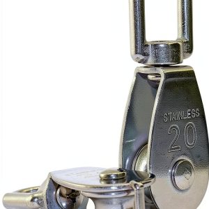M20 Single Pulley Block Arevik Heavy Duty Stainless Swivel 2pcs-0