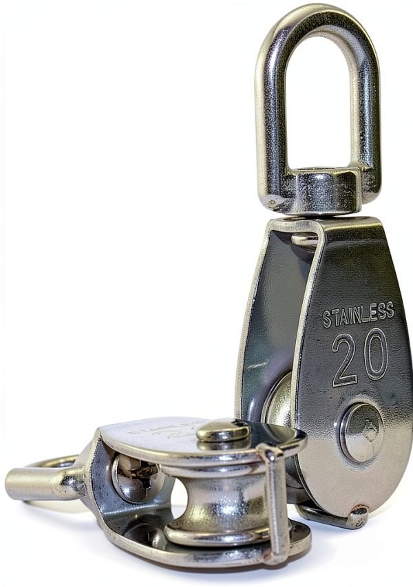 M20 Single Pulley Block Arevik Heavy Duty Stainless Swivel 2pcs-0