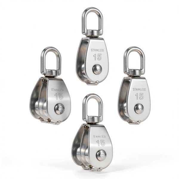 Pulley Block PATIKIL Single & Double Stainless Steel, 35KG Capacity-0