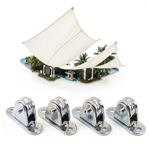 Small Pulley Block Serlium 4-Pack Mini Duplex Stainless Steel-4