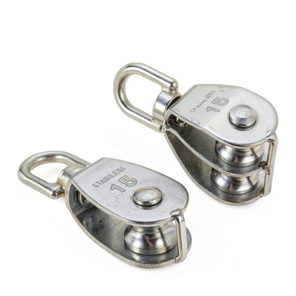 Pulley Block PATIKIL Single & Double Stainless Steel, 35KG Capacity-2