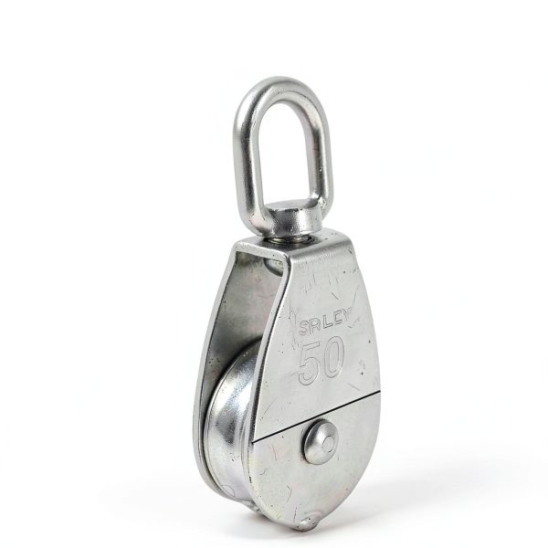 LIDSCURA M50 Stainless Steel Single Pulley Block – 800lb Swivel Hook-1
