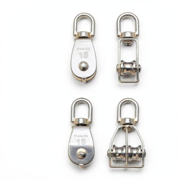 Pulley Block PATIKIL Single & Double Stainless Steel, 35KG Capacity-1