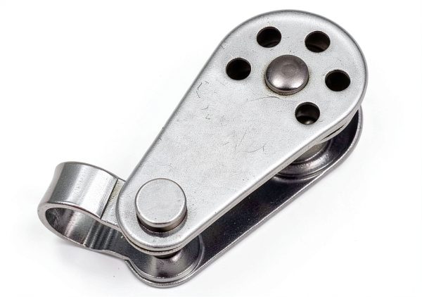 Prolinemax Marine Stainless Steel 1/4" Pulley Block Removable Pin & Toggle Nylon Sheave-2